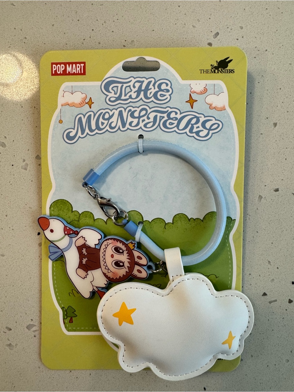 POP MART The Monsters Blue Keychain with Cloud Charm